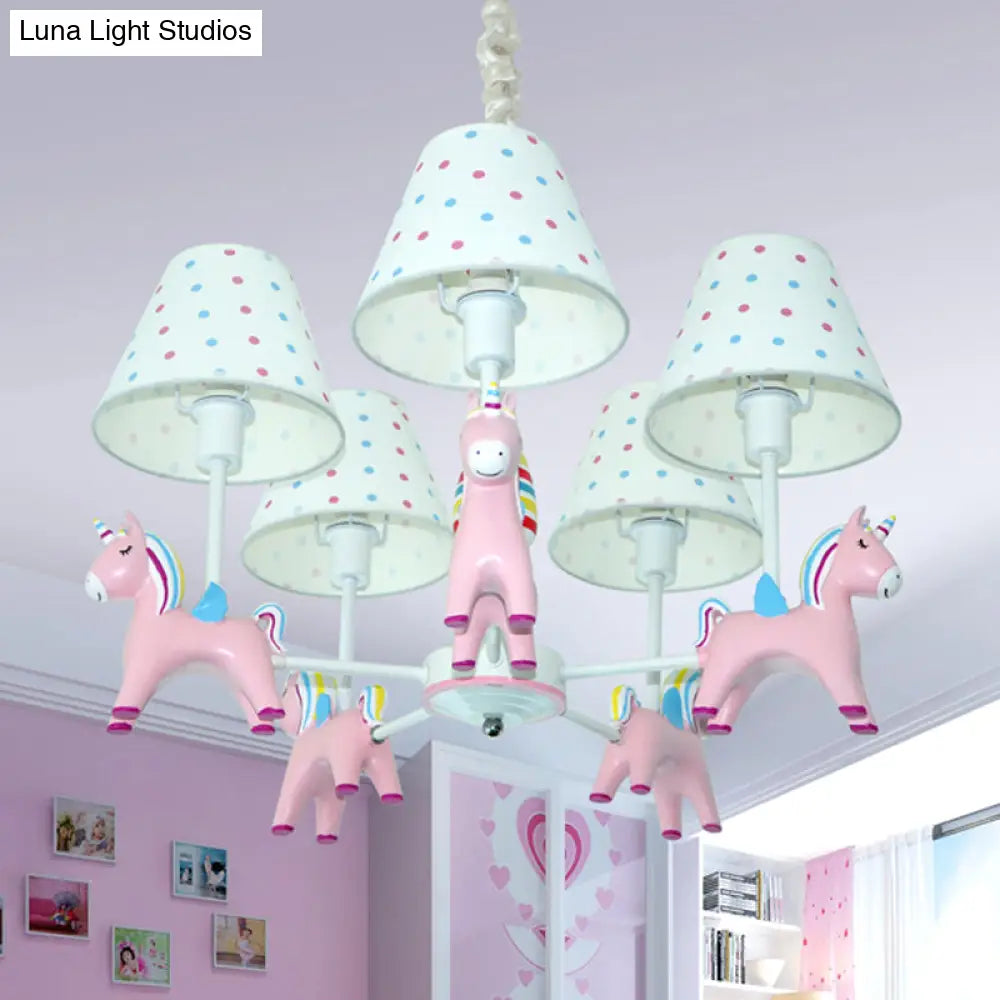 Nordic Tapered Shade Hanging Fabric Pendant Light For Living Room