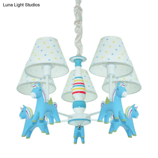 Nordic Tapered Shade Hanging Fabric Pendant Light For Living Room