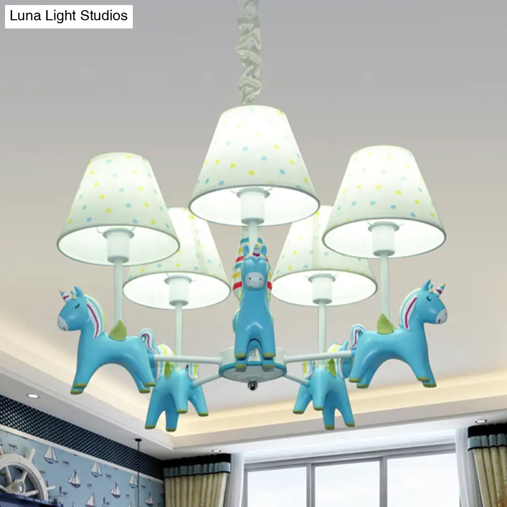 Nordic Tapered Shade Hanging Fabric Pendant Light For Living Room