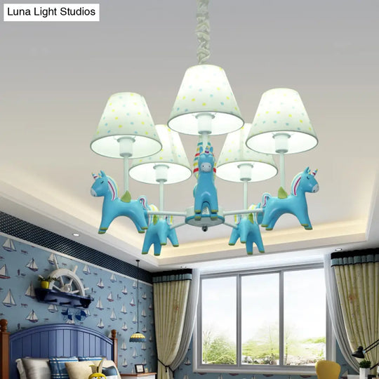 Nordic Tapered Shade Hanging Fabric Pendant Light For Living Room
