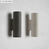 Nordic Terrazzo Shade Up/Down Wall Sconce With 2-Bulb Cylindrical Lamp For Stairs