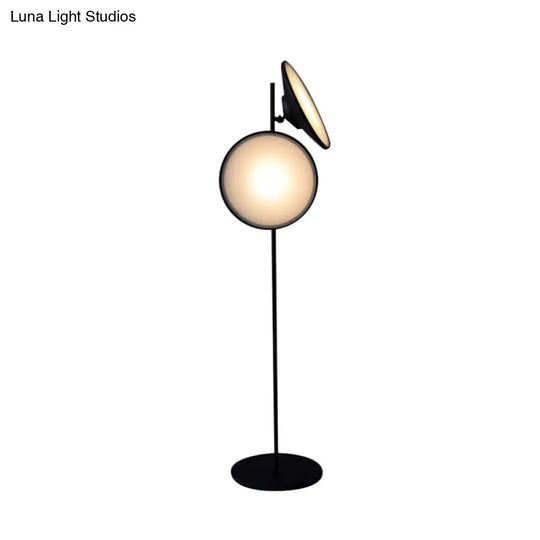 Nordic Trumpet Metal Led Floor Reading Lamp In Black - Study Room Lighting (Warm/White Light)