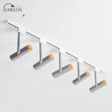 Nordic Tubular Metallic Spotlight With Wood Cap 5 / Grey Ceiling Lamp