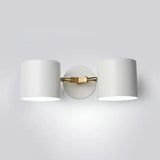 Nordic Wall Mounted 2-Head Reading Light With Metal Shade - Perfect For Bedroom White / Cylinder