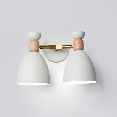 Nordic Wall Mounted 2-Head Reading Light With Metal Shade - Perfect For Bedroom White / Oval