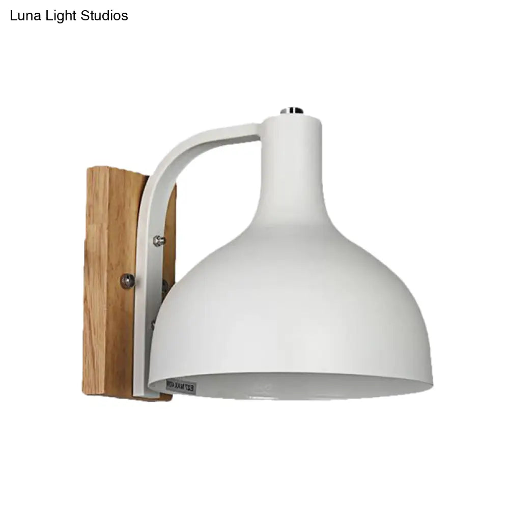 Nordic Wall-Mounted Barn Shade Light With 1 Head And 7.5 Width - Perfect For Bedroom Or Bedside In