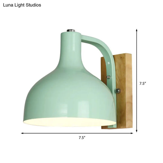 Nordic Wall-Mounted Barn Shade Light With 1 Head And 7.5 Width - Perfect For Bedroom Or Bedside In