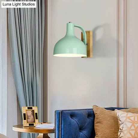 Nordic Wall-Mounted Barn Shade Light With 1 Head And 7.5 Width - Perfect For Bedroom Or Bedside In