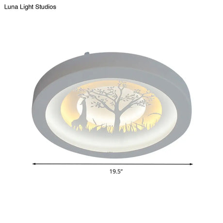 Nordic White Led Circular Flush Ceiling Light For Living Room