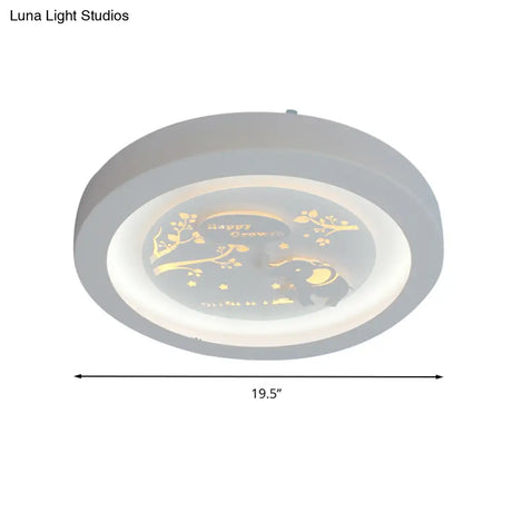 Nordic White Led Circular Flush Ceiling Light For Living Room