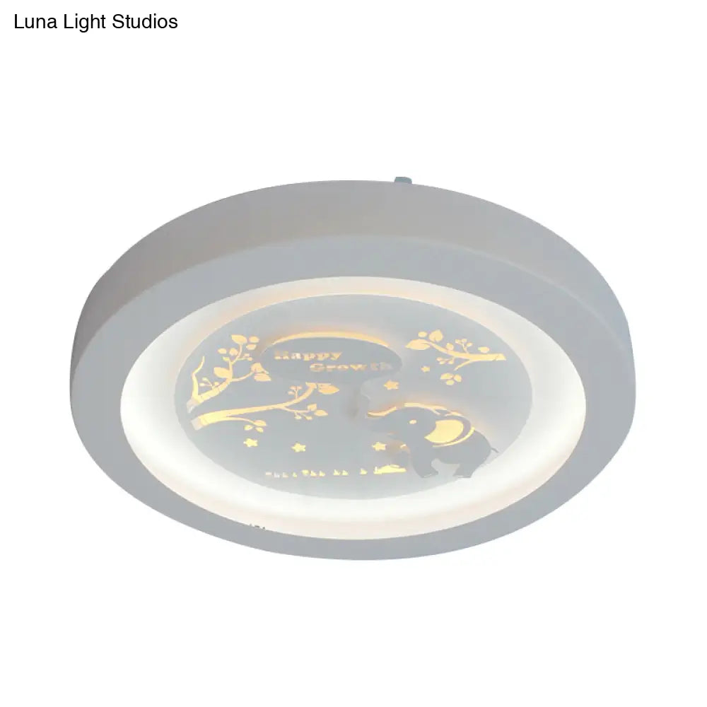Nordic White Led Circular Flush Ceiling Light For Living Room