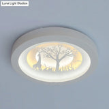 Nordic White Led Circular Flush Ceiling Light For Living Room
