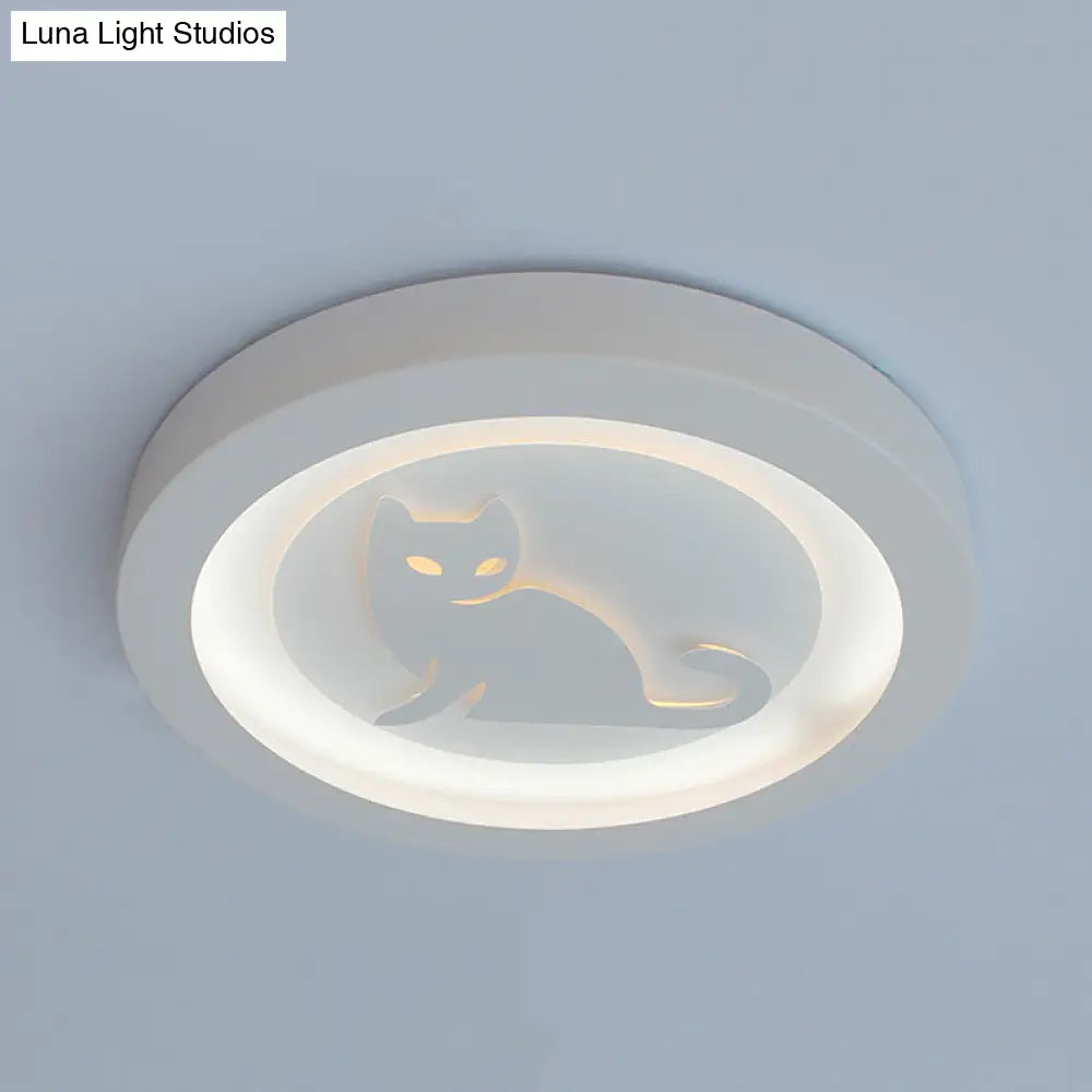 Nordic White Led Circular Flush Ceiling Light For Living Room