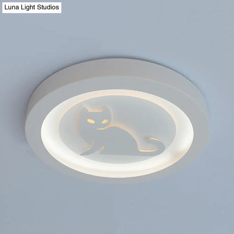 Nordic White Led Circular Flush Ceiling Light For Living Room