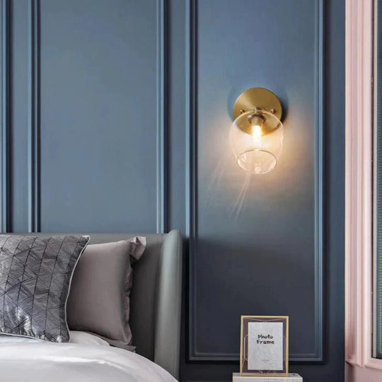 Nordic Wind Schlafzimmer Nacht Flur Kupfer Wandleuchte