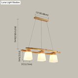 Nordic Wood Pendant Light With Glass Lampshade For Dining Table