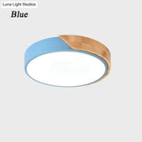 Nordic Wooden Ceiling Lamp Dimmable Led Lights Round 30-60 Size Diameter Ultra-Thin 5 Cm High 7