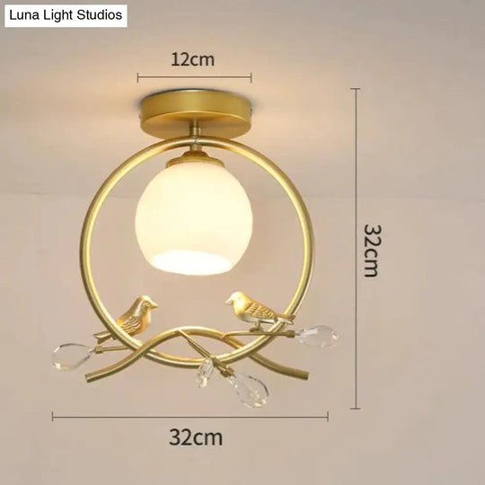 Northern Europe Led Corridor Bird Ceiling Lamp C Gold