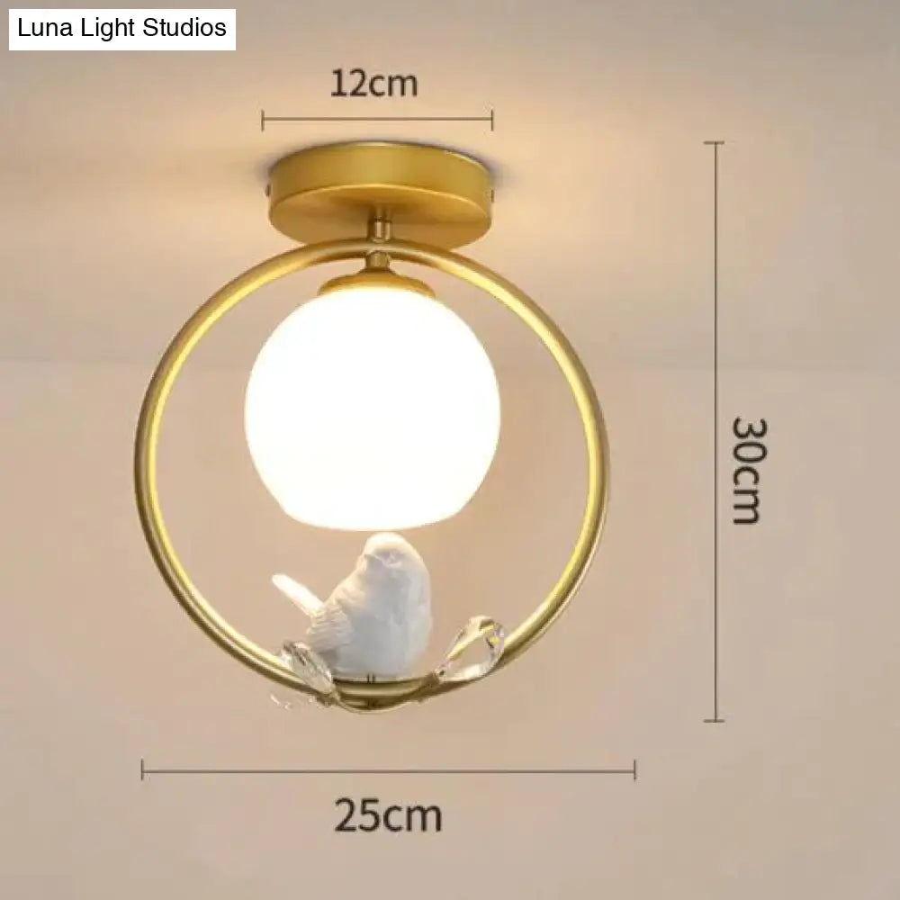 Northern Europe Led Corridor Bird Ceiling Lamp C Gold