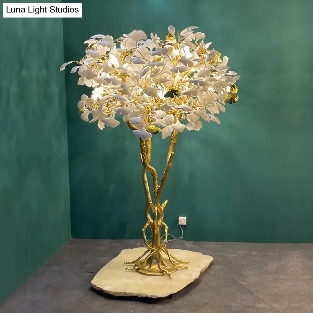 Novara Ginkgo Leaf Floor Lamp – Luxury Designer Standing Light