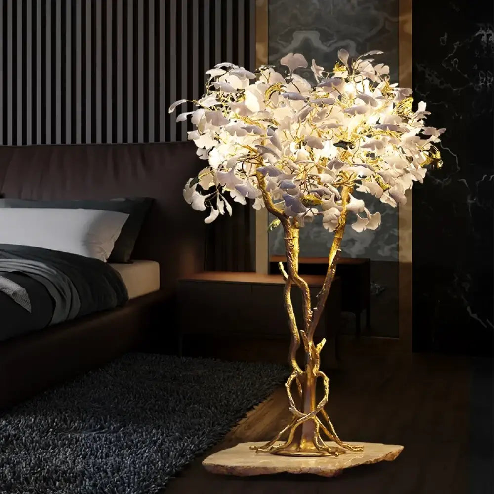 Novara Ginkgo Leaf Floor Lamp – Luxury Designer Standing Light