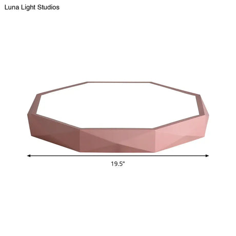 Octagon Acrylic Ceiling Lamp: Modern Macaron Loft Led Flush Mount For Kitchen
