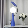 Olga - Orb Night Table Light: Modern Opal Glass Blue/Gold Led Nightstand Lamp Blue