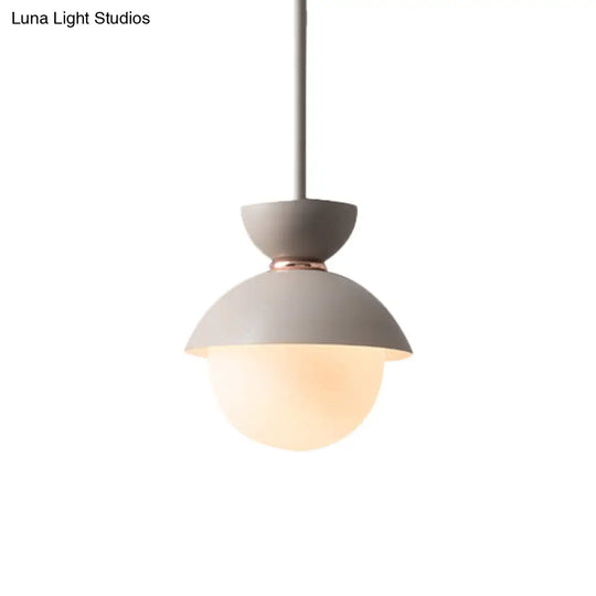 Opal Glass Hourglass Pendant Light With 1 Bulb - Ideal For Restaurants Available In Blue Pink And