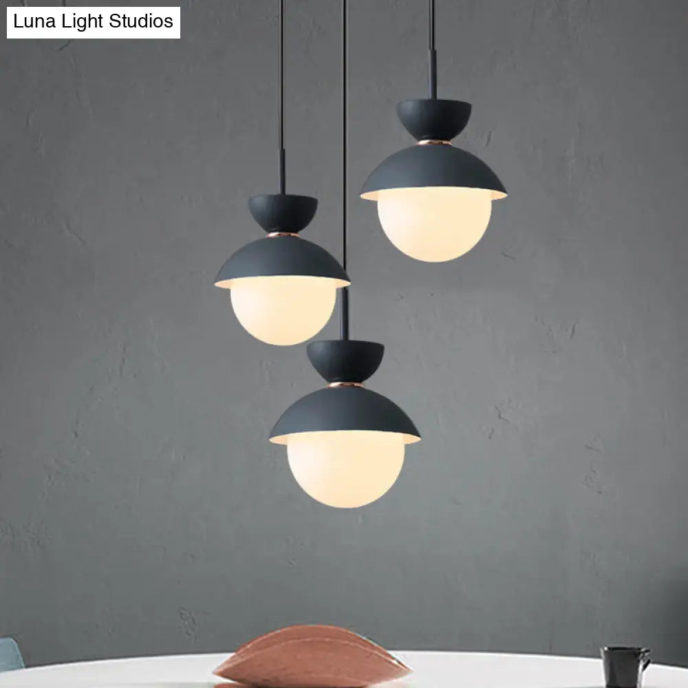 Opal Glass Hourglass Pendant Light With 1 Bulb - Ideal For Restaurants Available In Blue Pink And