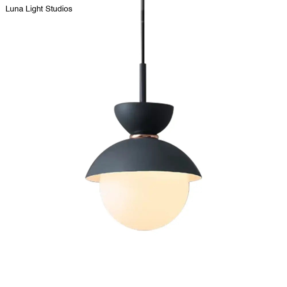 Opal Glass Hourglass Pendant Light With 1 Bulb - Ideal For Restaurants Available In Blue Pink And