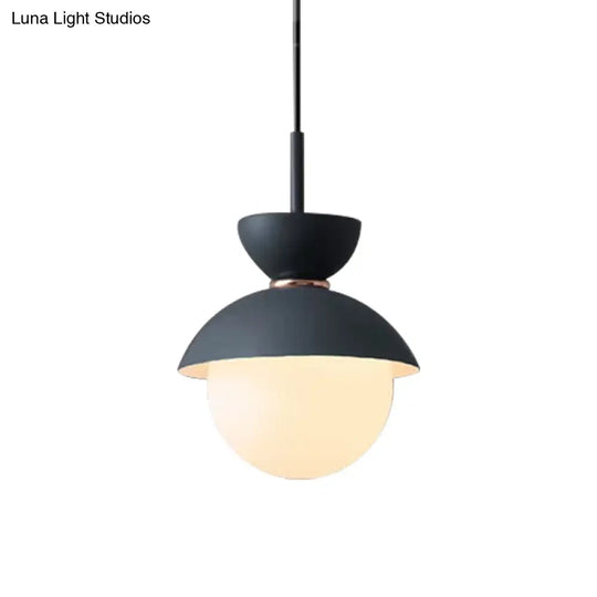 Opal Glass Hourglass Pendant Light With 1 Bulb - Ideal For Restaurants Available In Blue Pink And
