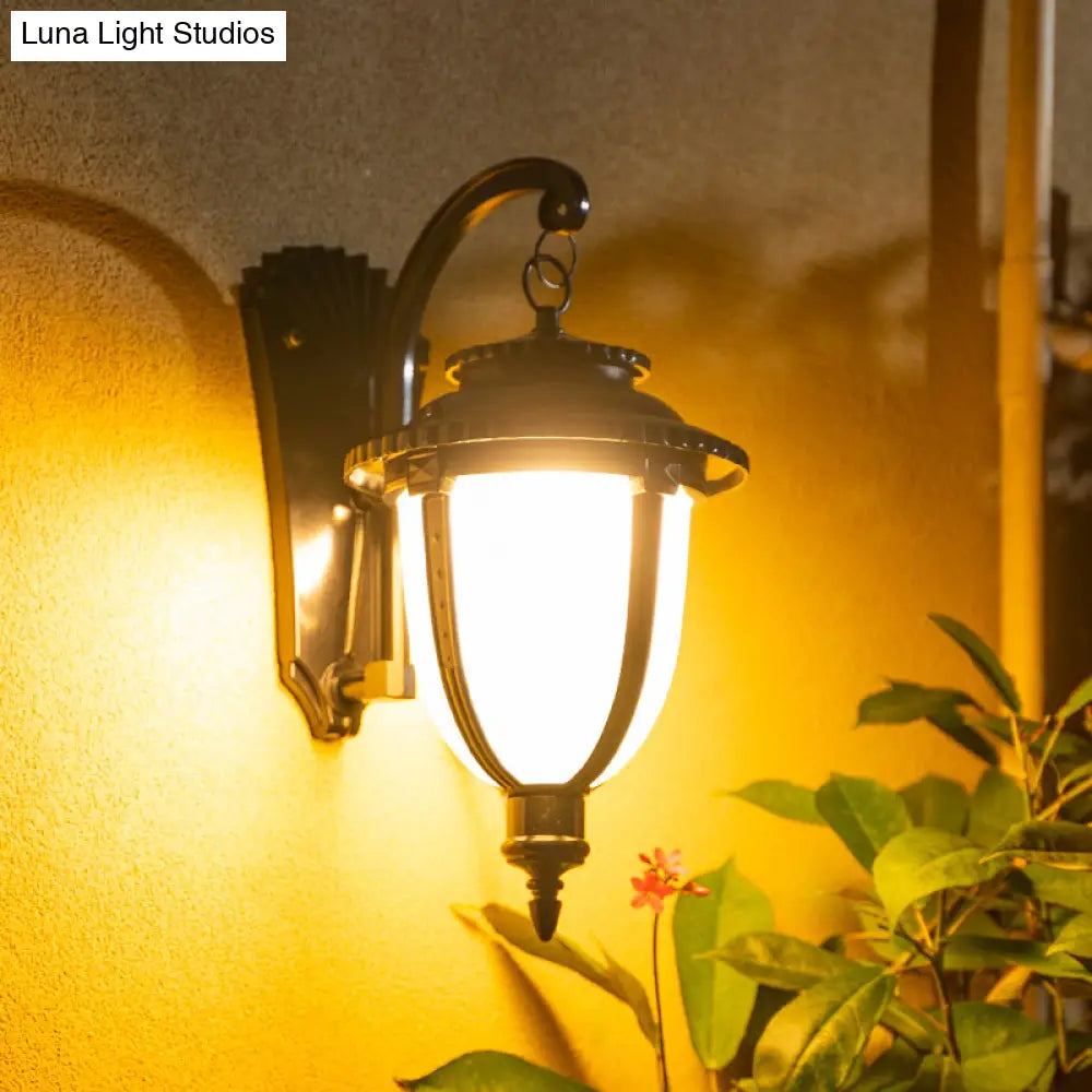 Opal Glass Wall Light Fixture For Traditional Outdoor Bell Mount