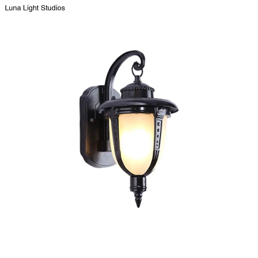 Opal Glass Wall Light Fixture For Traditional Outdoor Bell Mount