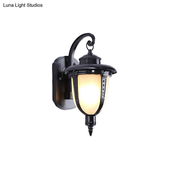 Opal Glass Wall Light Fixture For Traditional Outdoor Bell Mount