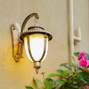 Opal Glass Wall Light Fixture For Traditional Outdoor Bell Mount Bronze / Small