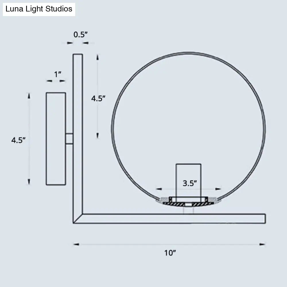 Opaline Glass Ball Wall Lamp With Right Angle Arm In Brass - Minimalist & Elegant