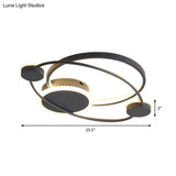 Orbit Integrated Led Flush Light – Warm/White Metal & Acrylic Nordic Style Black White/Gray