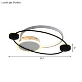 Orbit Integrated Led Flush Light – Warm/White Metal & Acrylic Nordic Style Black White/Gray