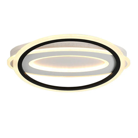 Oval Led Ceiling Flush Mount - 16.5/19.5/23.5 Wide Black & White Acrylic Bedroom Light In