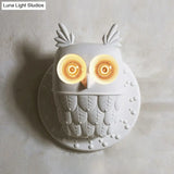 Owl Shape Resin Wall Lamp: Cartoon 2-Light Mount Fixture White Aisle Lighting