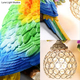 Parrot Wall Sconce With Crystal Lampshade - Gold Finish Right/Left