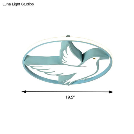 Peace Pigeon Acrylic Ceiling Light With Led Ring: Perfect For Living Rooms And Animal Lovers