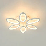 Peacock Ceiling Mounted Led Light: Minimalist Acrylic Semi Flush Mount For Living Room In White 6 /