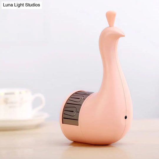 Peacock Night Light - Creative Animal Led Wall For Hallway & Childs Bedroom Pink