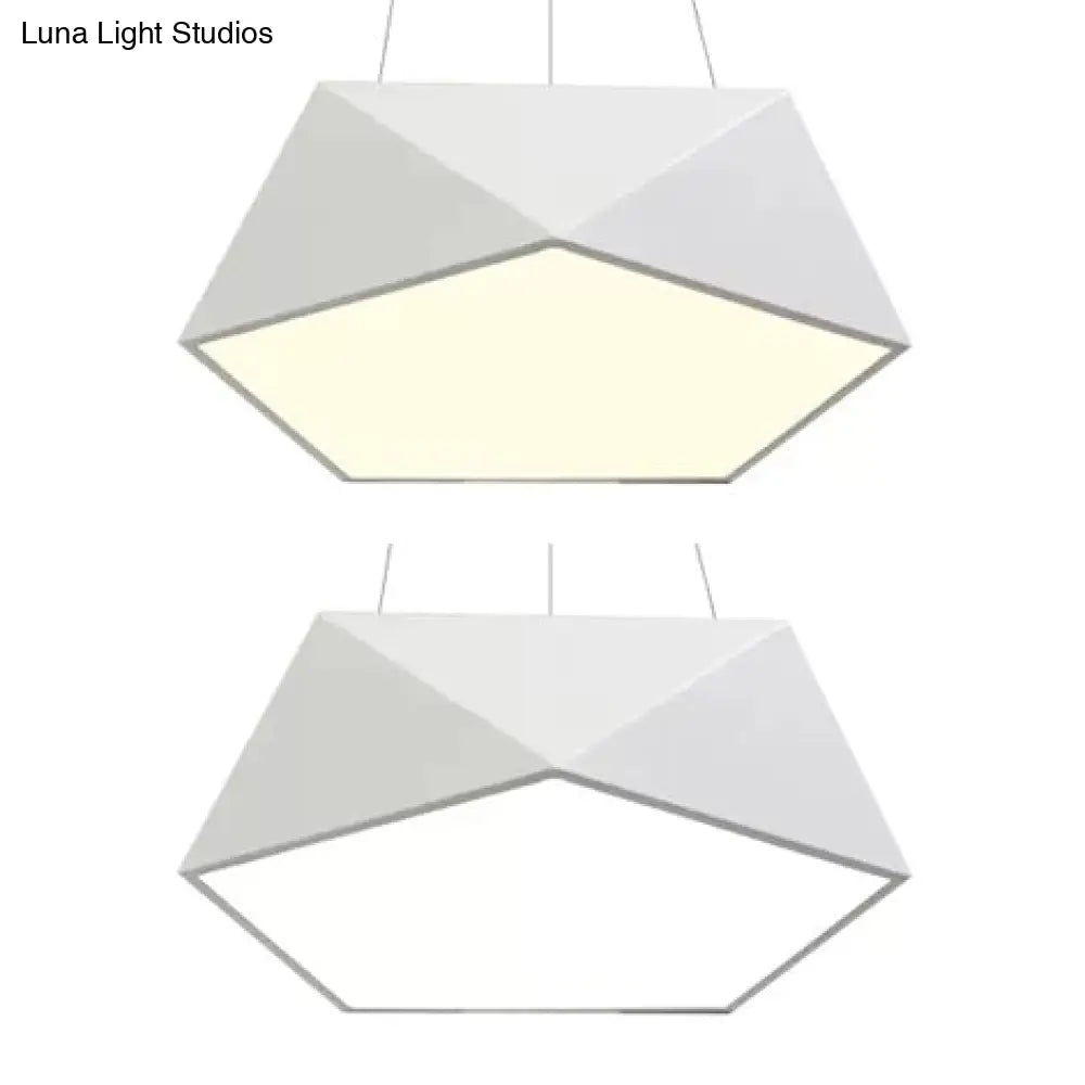 Pentagon Pendant Lighting Metal Ceiling Lamp Fixture With Led And Acrylic Diffuser