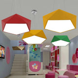 Modern Pentagon Pendant Light With Led - 16.5/20.5/24.5 Wide White/Black/Yellow Ceiling Lamp Acrylic