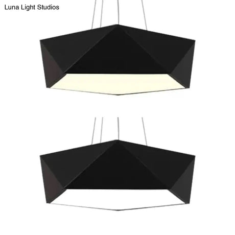 Pentagon Pendant Lighting Metal Ceiling Lamp Fixture With Led And Acrylic Diffuser