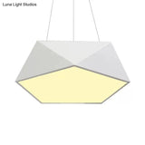 Pentagon Pendant Lighting Metal Ceiling Lamp Fixture With Led And Acrylic Diffuser
