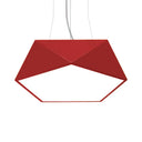 Pentagon Pendant Lighting Metal Ceiling Lamp Fixture With Led And Acrylic Diffuser Red / 16.5’