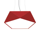 Pentagon Pendant Lighting Metal Ceiling Lamp Fixture With Led And Acrylic Diffuser Red / 16.5’